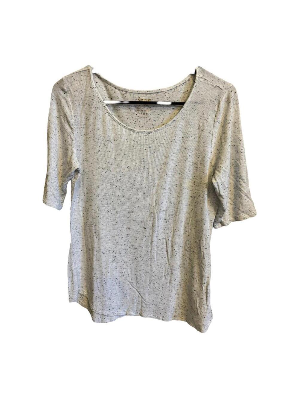 Apt. 9 | Women's Gray White Tee | Size Medium | 0893